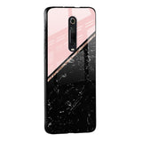 Marble Texture Pink Glass Case For Redmi A1 Plus