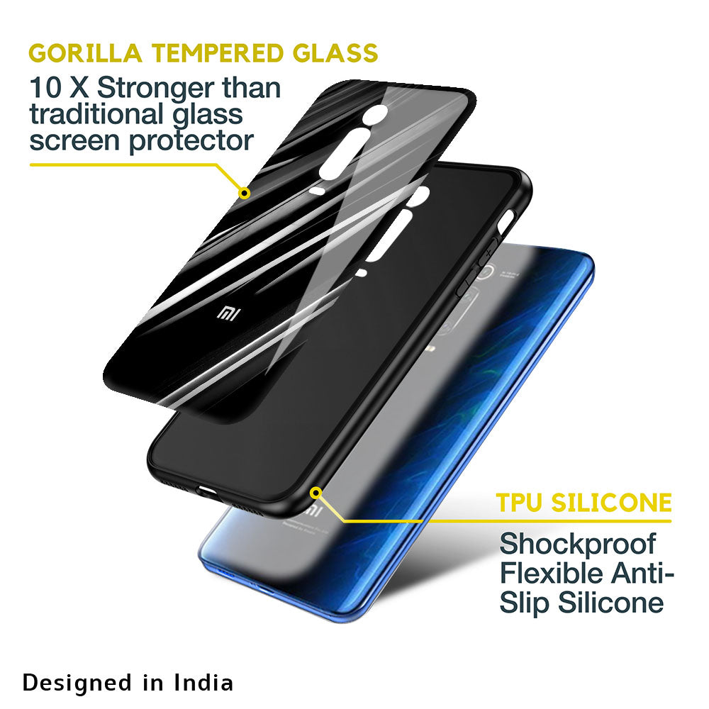 Black & Grey Gradient Glass Case For Redmi Note 10T 5G