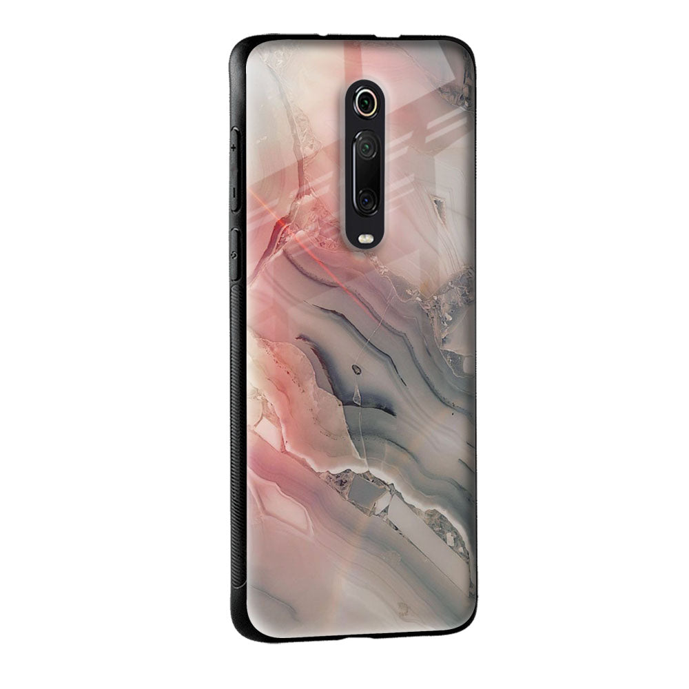 Pink And Grey Marble Glass Case For Redmi Note 10 Pro Max