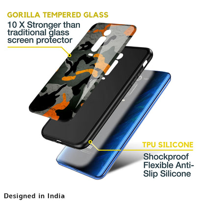 Camouflage Orange Glass Case For Redmi A1