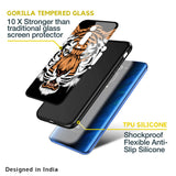 Angry Tiger Glass Case For Redmi Note 9 Pro