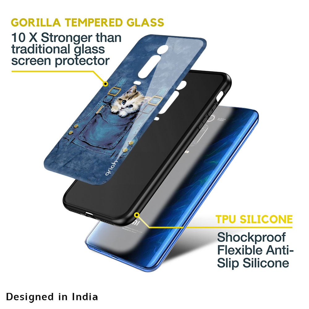 Kitty In Pocket Glass Case For Redmi A1