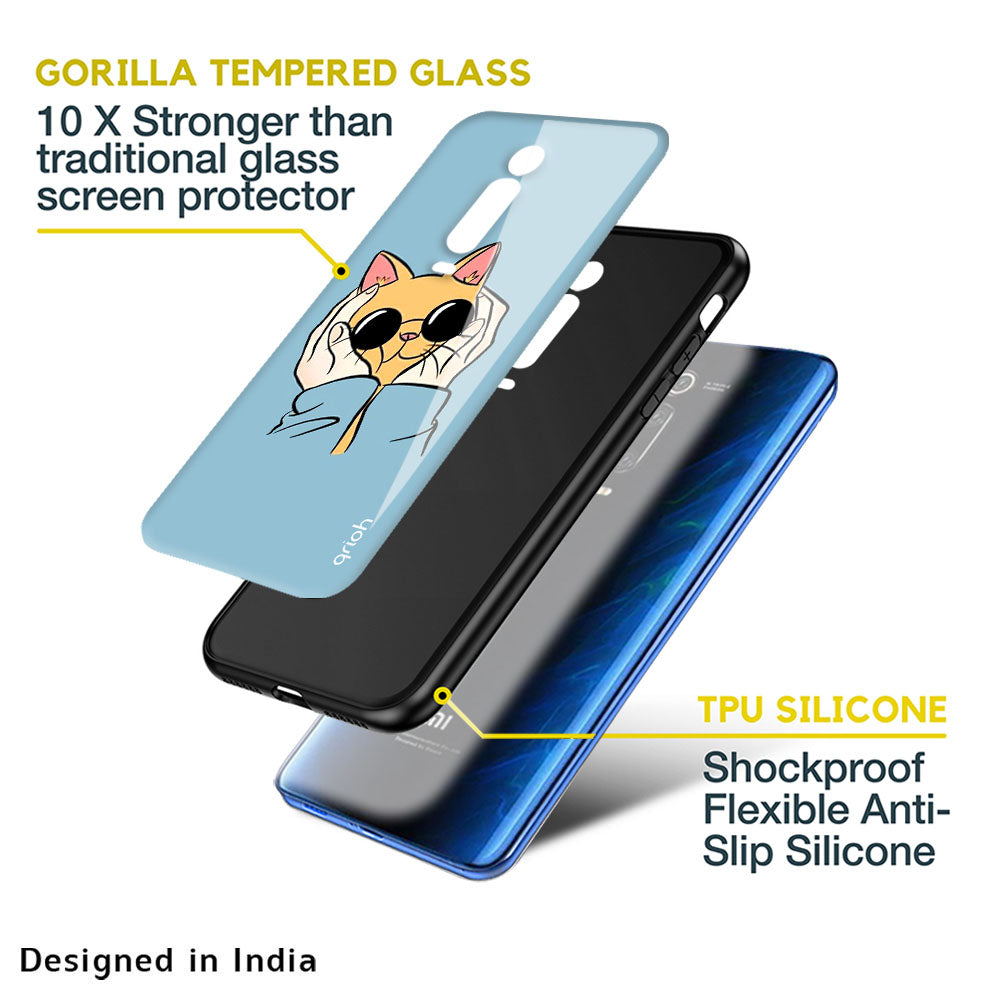 Adorable Cute Kitty Glass Case For Redmi A1