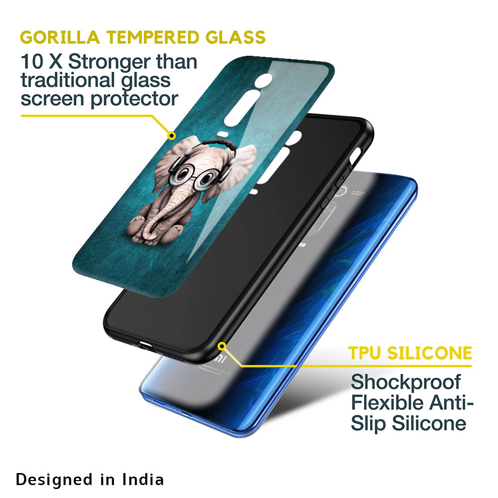 Adorable Baby Elephant Glass Case For Mi Redmi Note 10 Pro