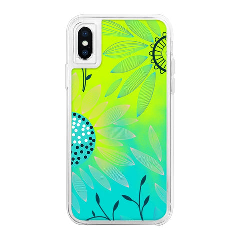 Floral Green Neon Sand Glow Case