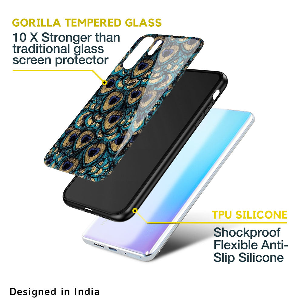 Peacock Feathers Glass case for Huawei P40 Pro
