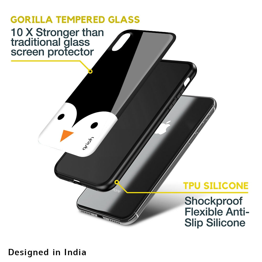 Cute Penguin Glass Case for iPhone 8 Plus