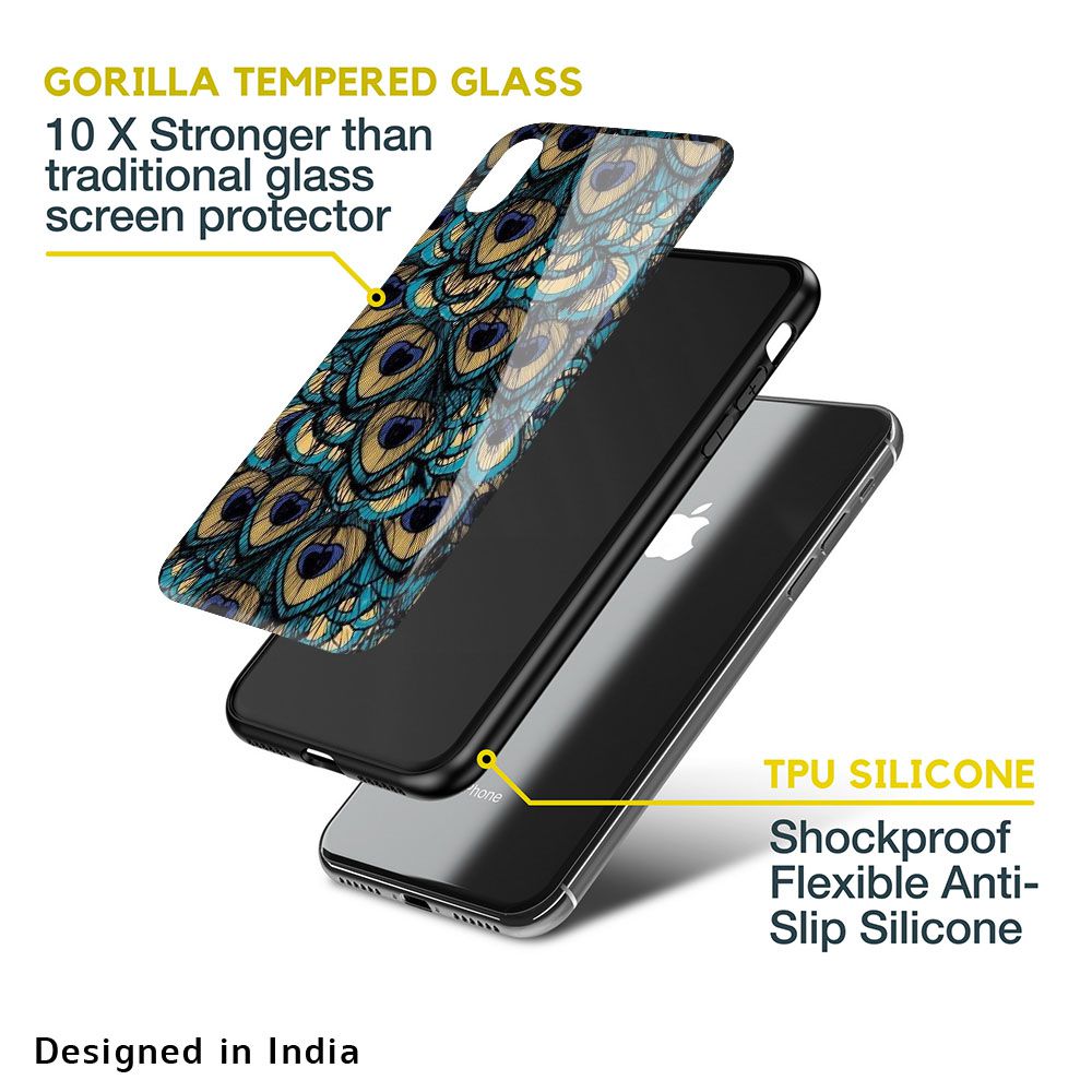 Peacock Feathers Glass case for iPhone 8