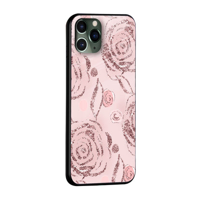 Shimmer Roses Glass case for iPhone 13