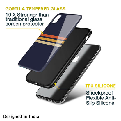 Tricolor Stripes Glass Case For iPhone X