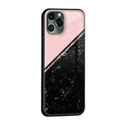 Marble Texture Pink Glass Case For iPhone XS