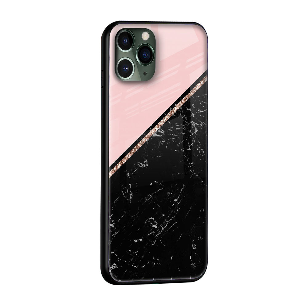 Marble Texture Pink Glass Case For iPhone 11 Pro Max