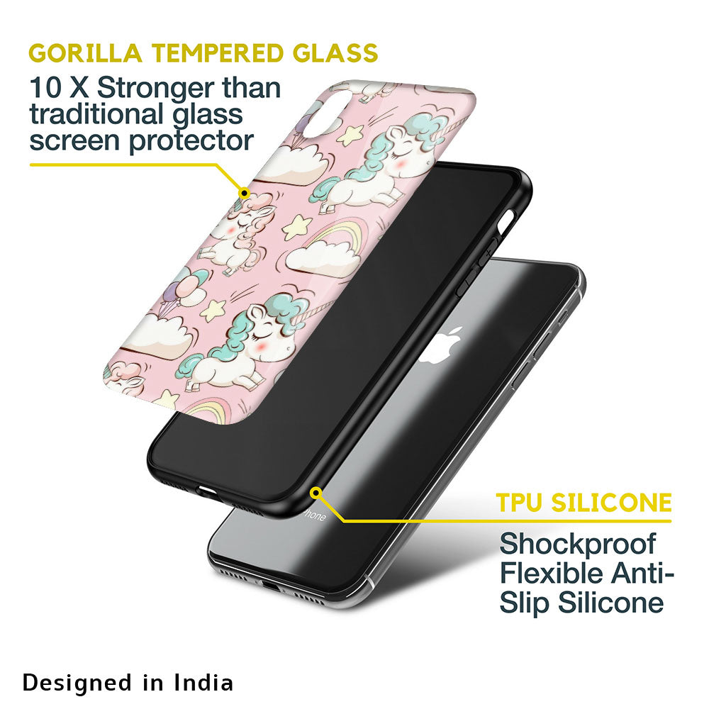 Balloon Unicorn Glass case for iPhone 11