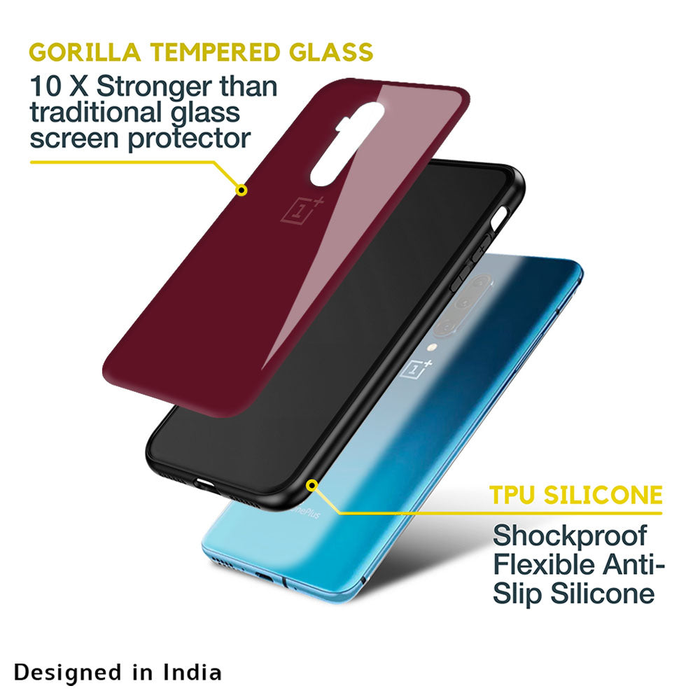 Classic Burgundy Glass Case for OnePlus Nord N20 SE