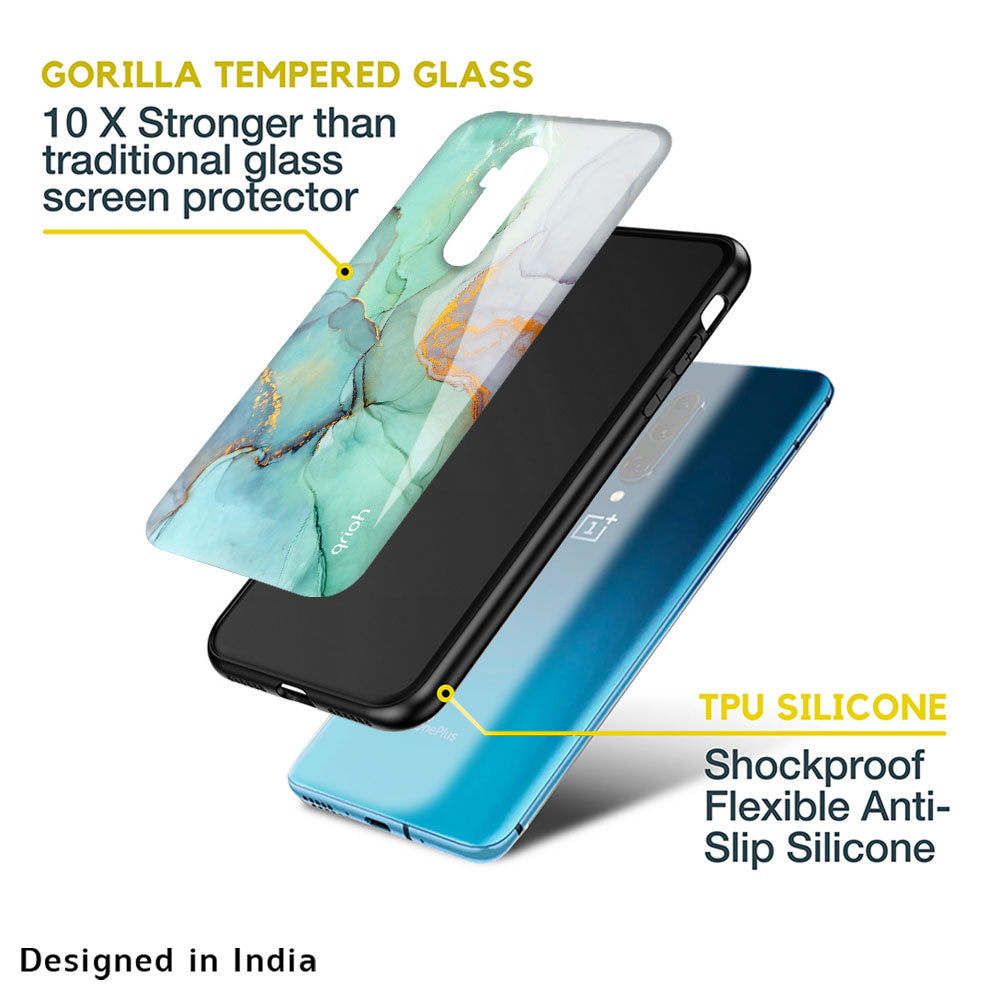Green Marble Glass case for OnePlus 10T 5G