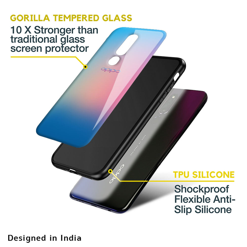 Blue & Pink Ombre Glass case for OPPO A77s