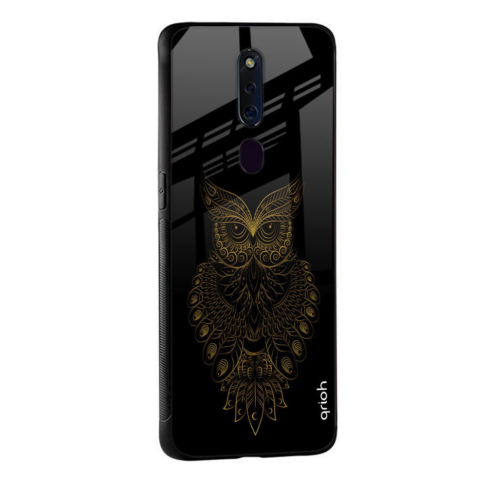 Golden Owl Glass Case for Oppo F11 Pro