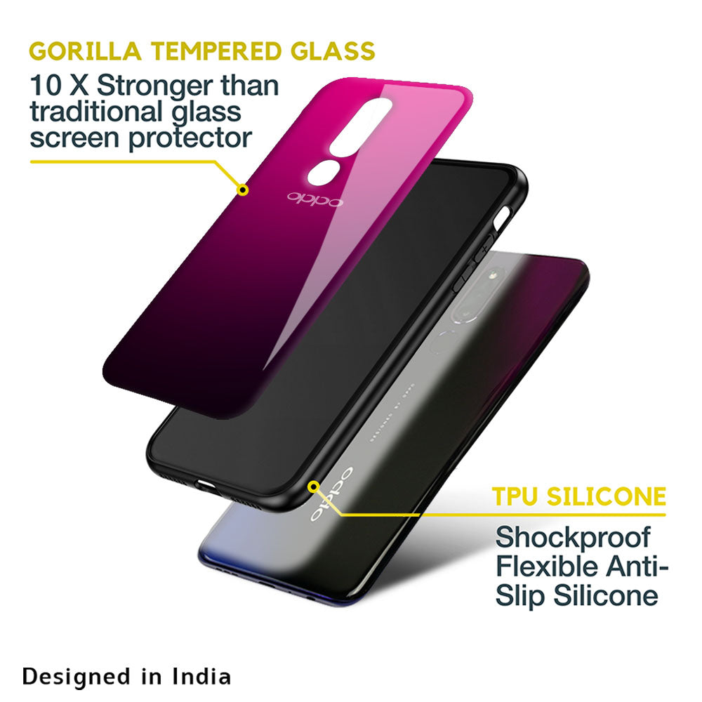Purple Ombre Pattern Glass Case for OPPO A77s