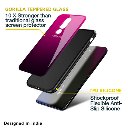 Purple Ombre Pattern Glass Case for OPPO A77s