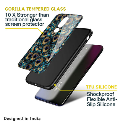 Peacock Feathers Glass case for Oppo F17 Pro