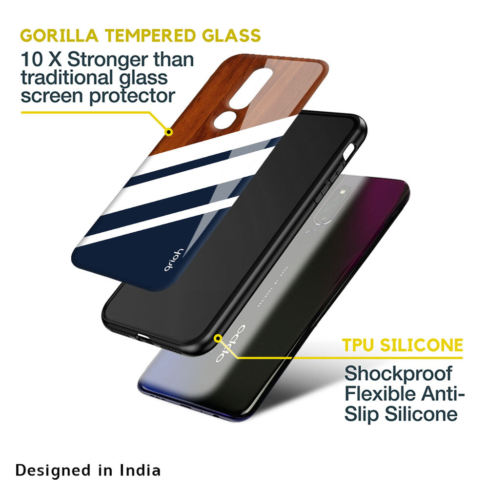 Bold Stripes Glass case for Oppo F11 Pro