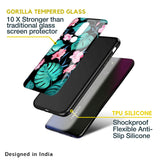 Tropical Leaves & Pink Flowers Glass case for Oppo Reno8 Pro 5G