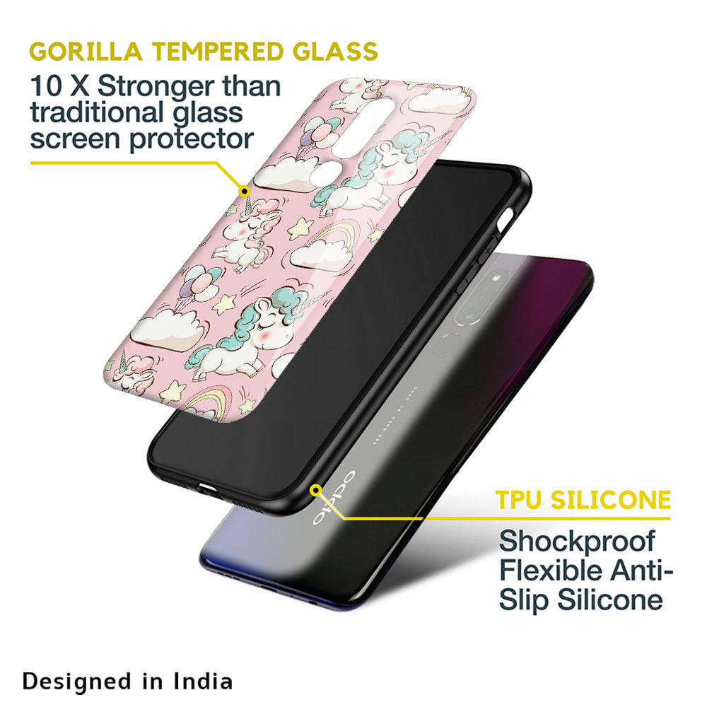Balloon Unicorn Glass case for Oppo Reno4 Pro
