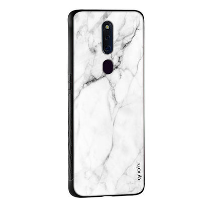Modern White Marble Glass case for Oppo A36
