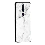 Modern White Marble Glass case for Oppo A36