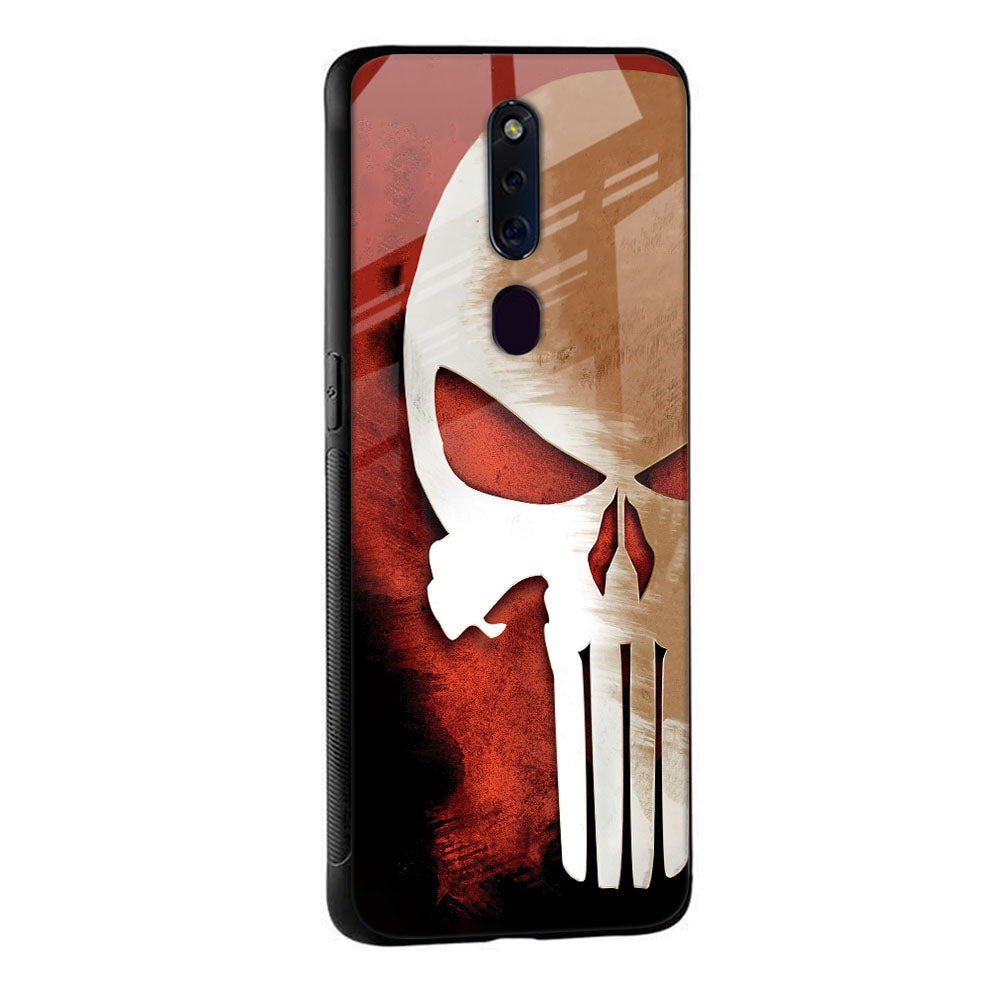Red Skull Glass Case for Oppo F11 Pro