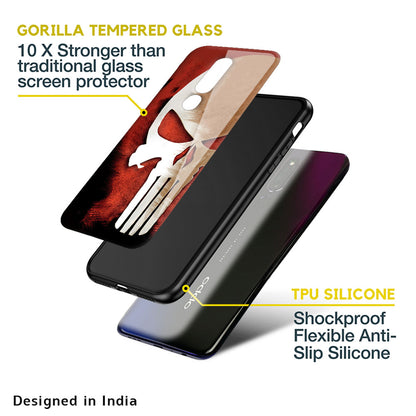 Red Skull Glass Case for Oppo F11 Pro