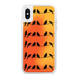 Silhouette Birds Orange Neon Sand Glow Case