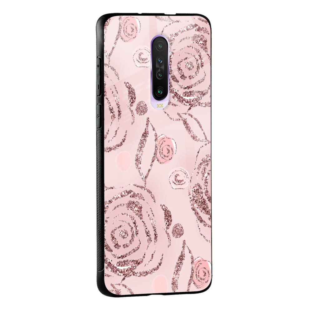 Shimmer Roses Glass case for Poco M4 Pro