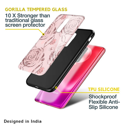 Shimmer Roses Glass case for Poco M3 Pro
