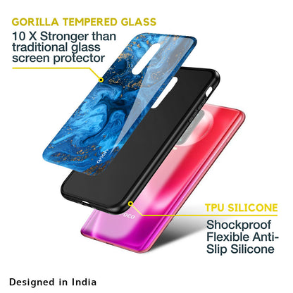 Gold Sprinkle Glass case for Poco M5