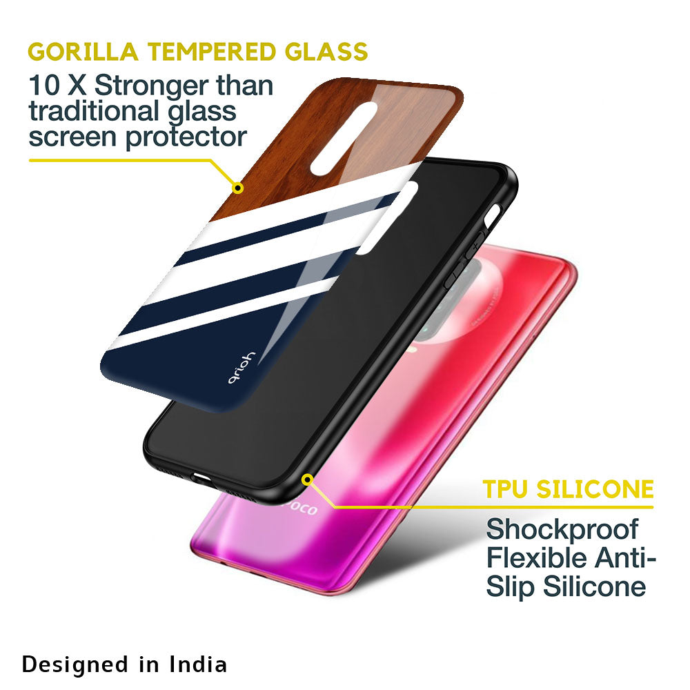 Bold Stripes Glass case for Poco M5