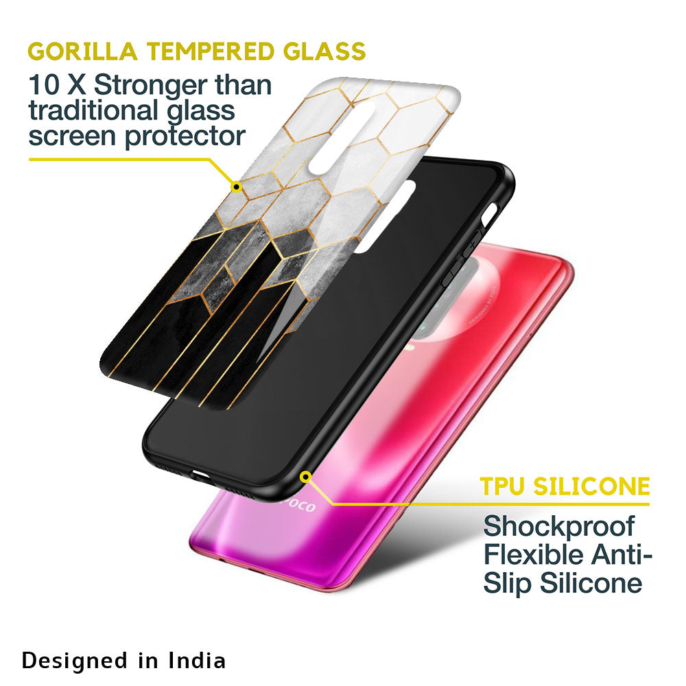 Tricolor Pattern Glass Case for Poco M5