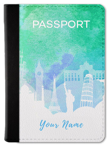 Watercolor Custom Passport Wallet