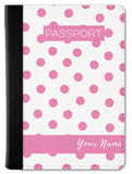 Polka Dots Pink Custom Passport Wallet
