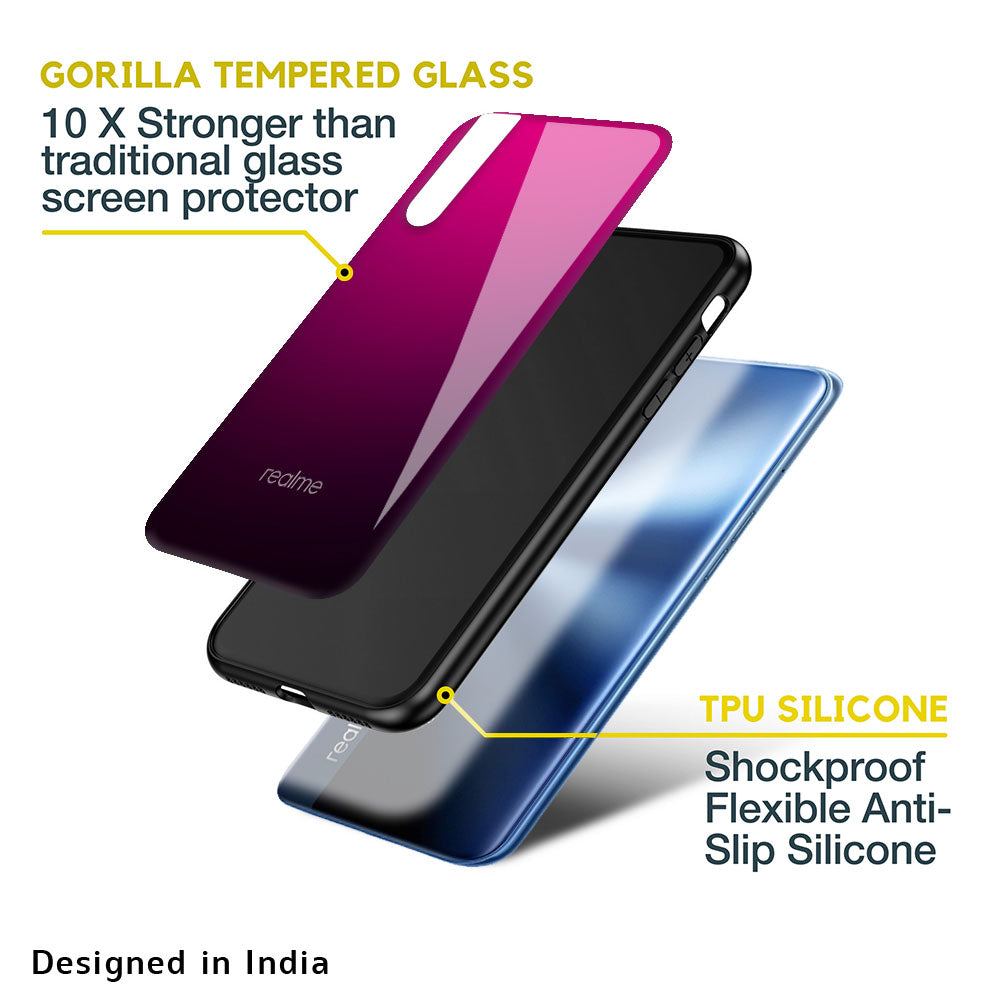 Purple Ombre Pattern Glass Case for Realme 10 Pro Plus 5G