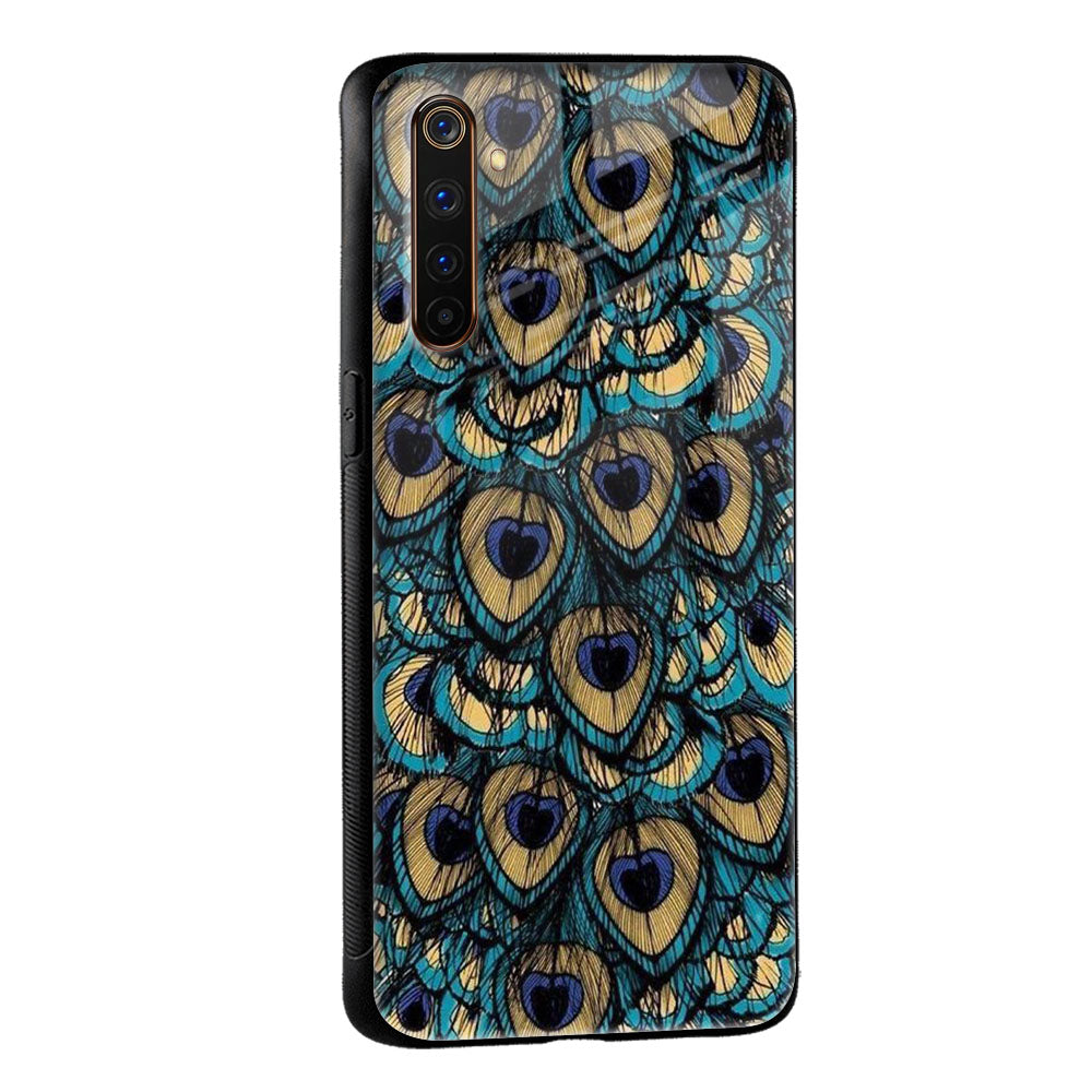 Peacock Feathers Glass case for Realme 10 Pro Plus 5G