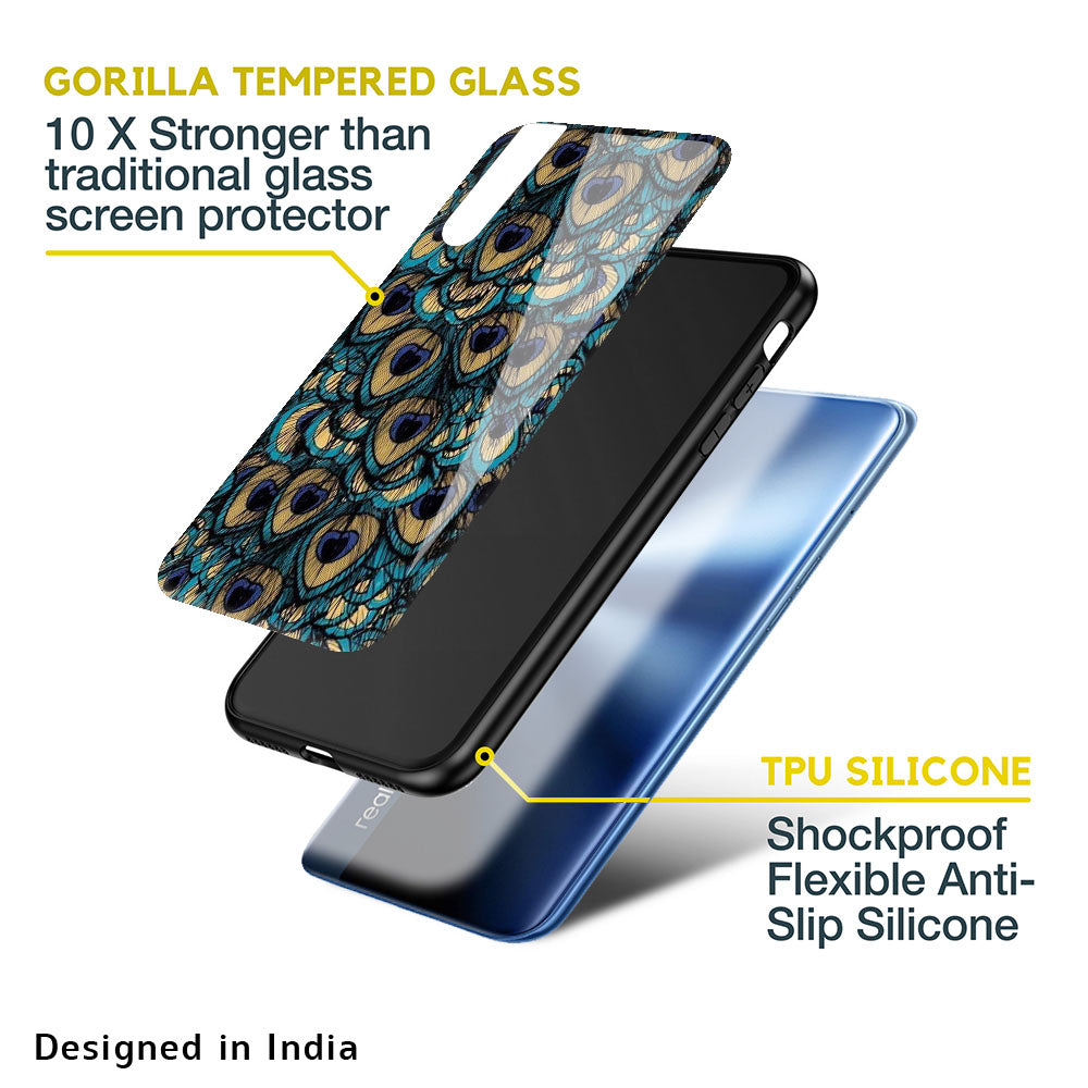 Peacock Feathers Glass case for Realme 9 Pro Plus