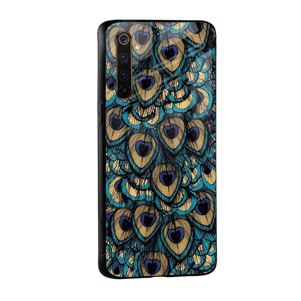 Peacock Feathers Glass case for Realme 7i