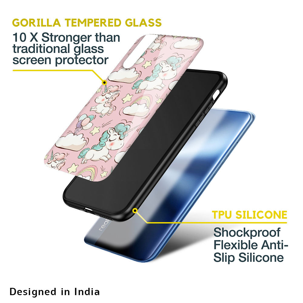 Balloon Unicorn Glass case for Realme 9i