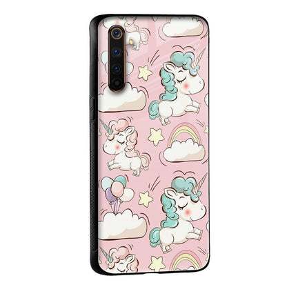 Balloon Unicorn Glass case for Realme C30