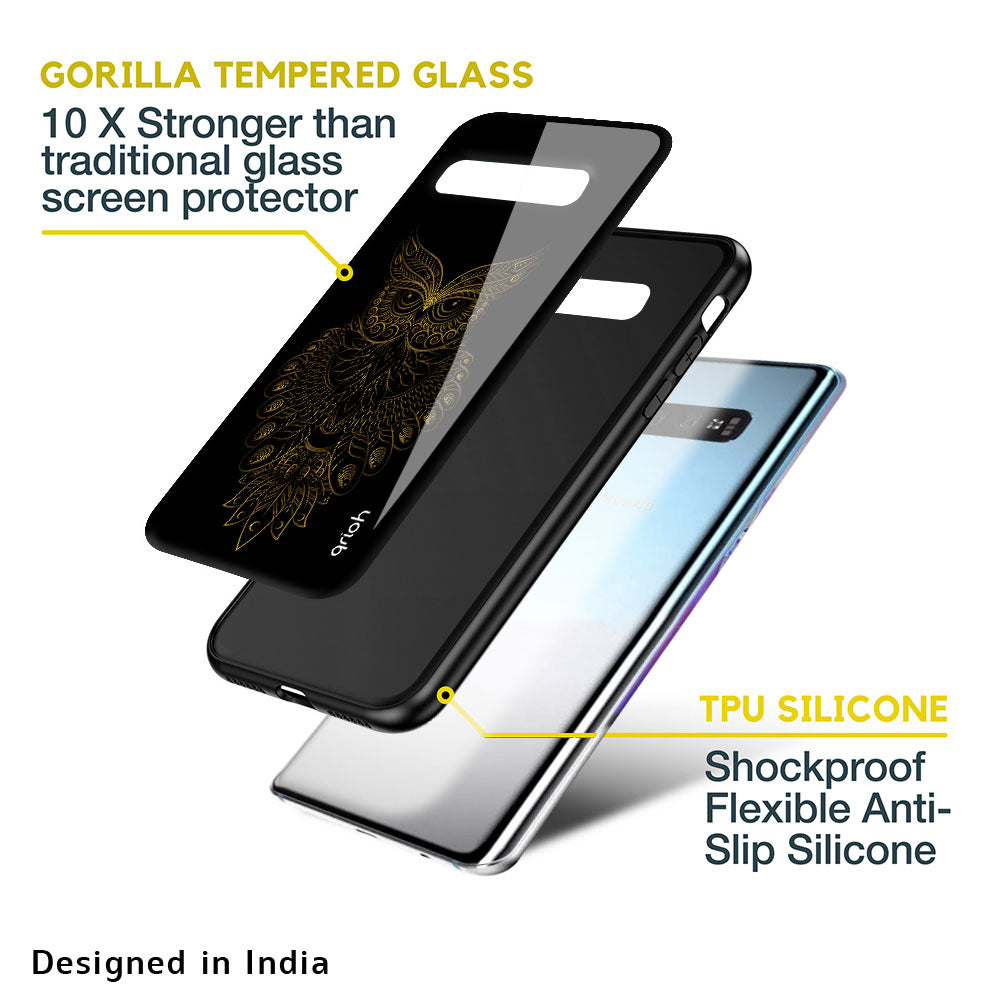 Golden Owl Glass Case for Samsung Galaxy S10