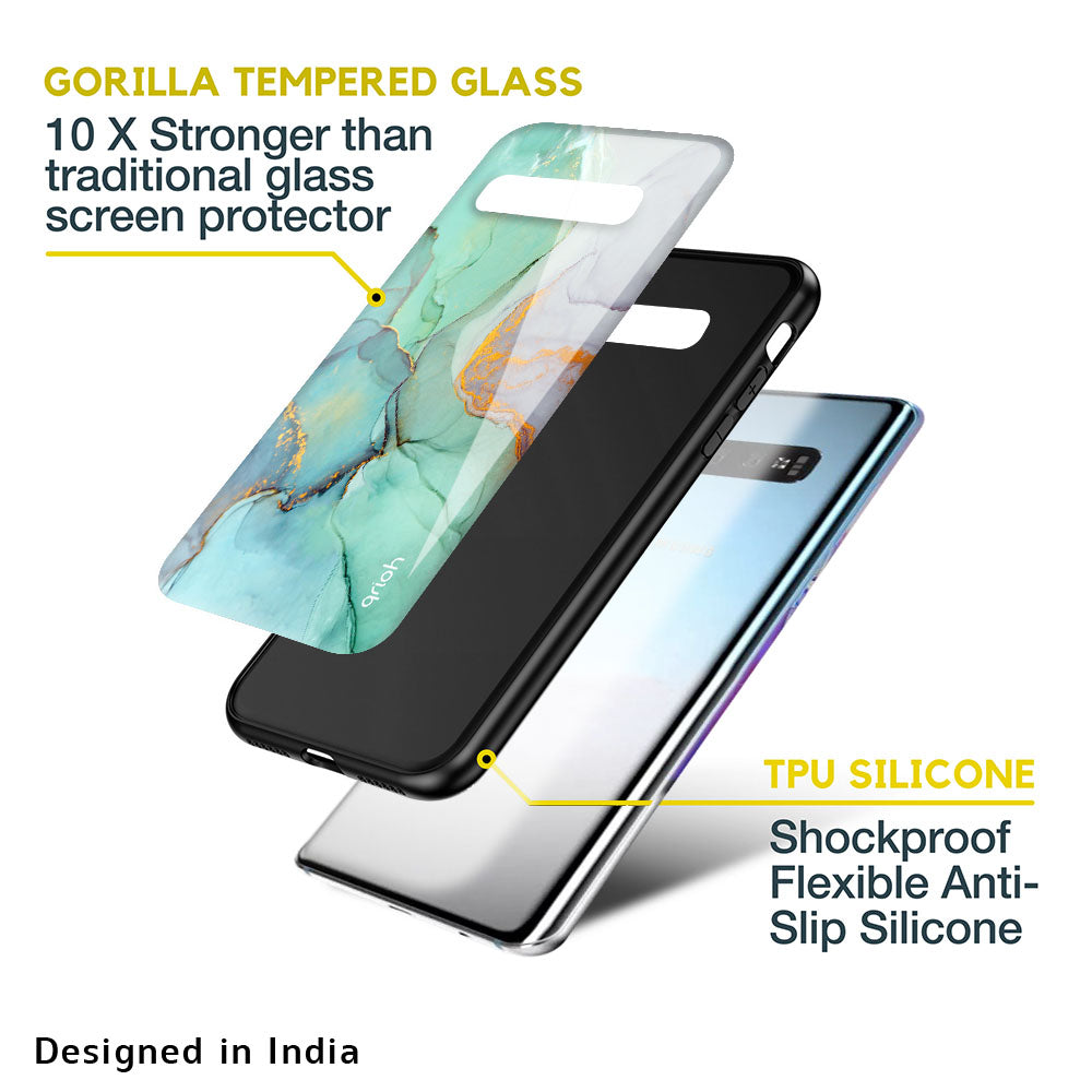Green Marble Glass case for Samsung Galaxy S10
