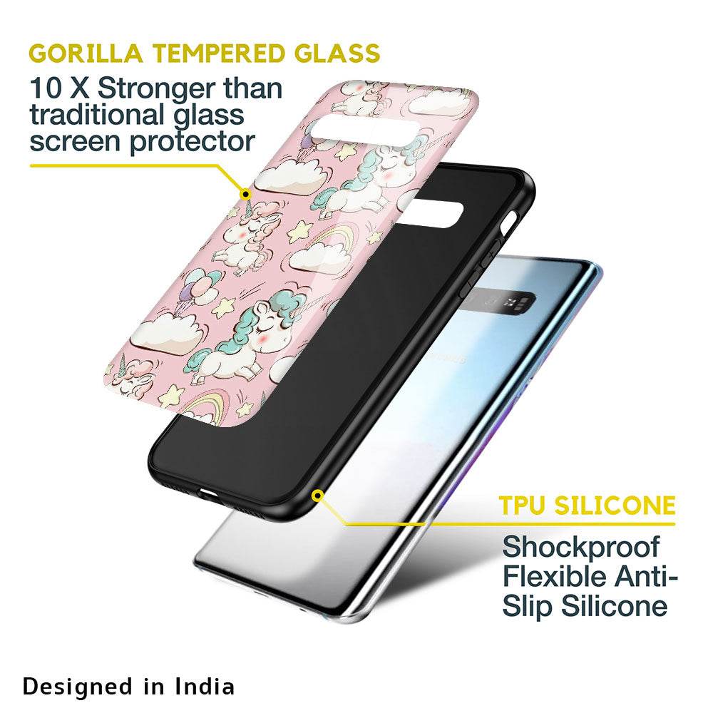 Balloon Unicorn Glass case for Samsung Galaxy A72