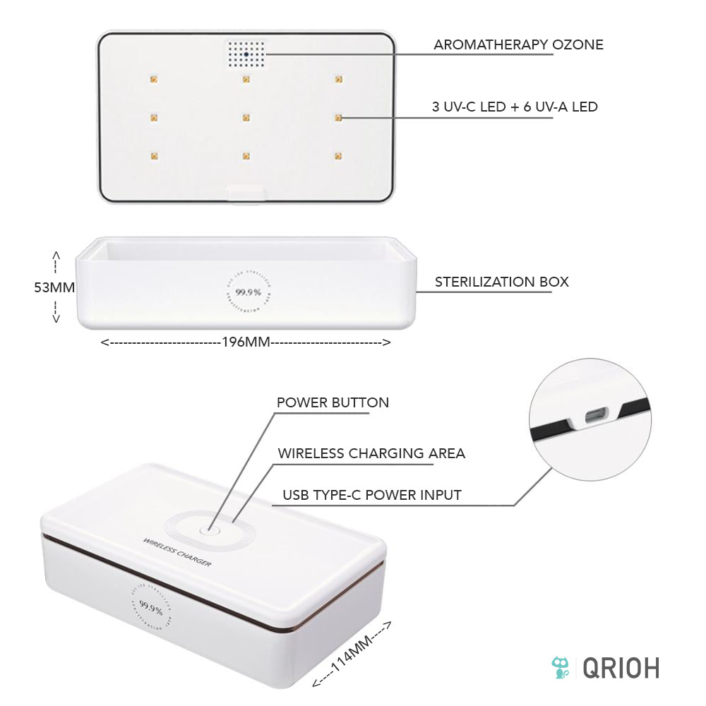 Phone UV Sterilizer with Wireless Charging