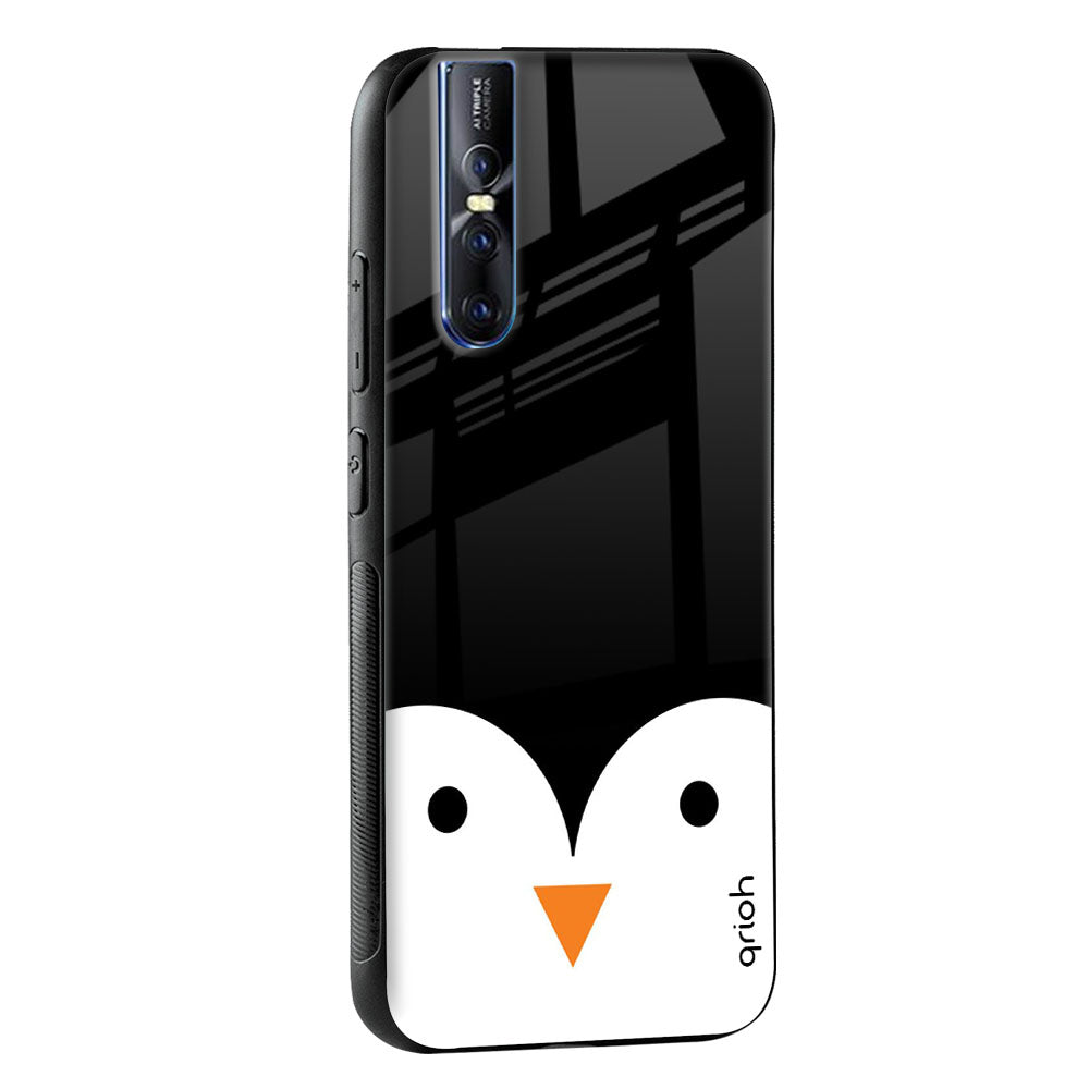 Cute Penguin Glass Case for Vivo T1 5G